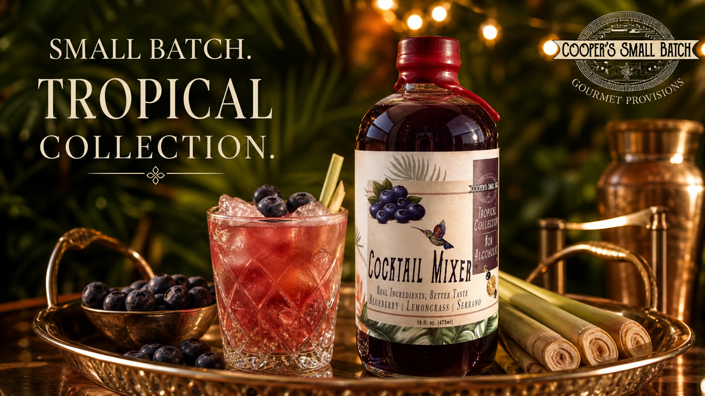Cocktail mixer ad creative, wide