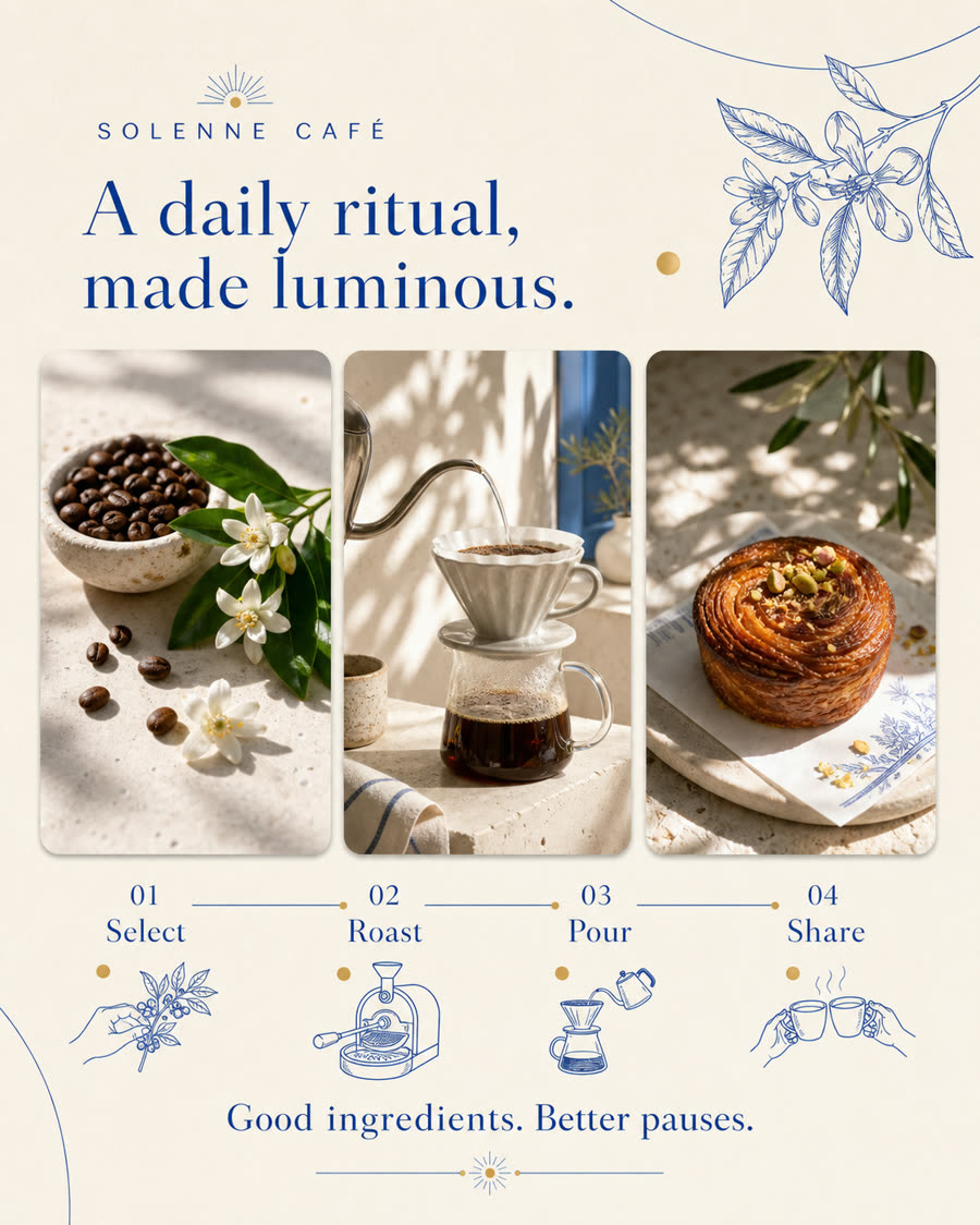 Solenne cafe website, ritual section